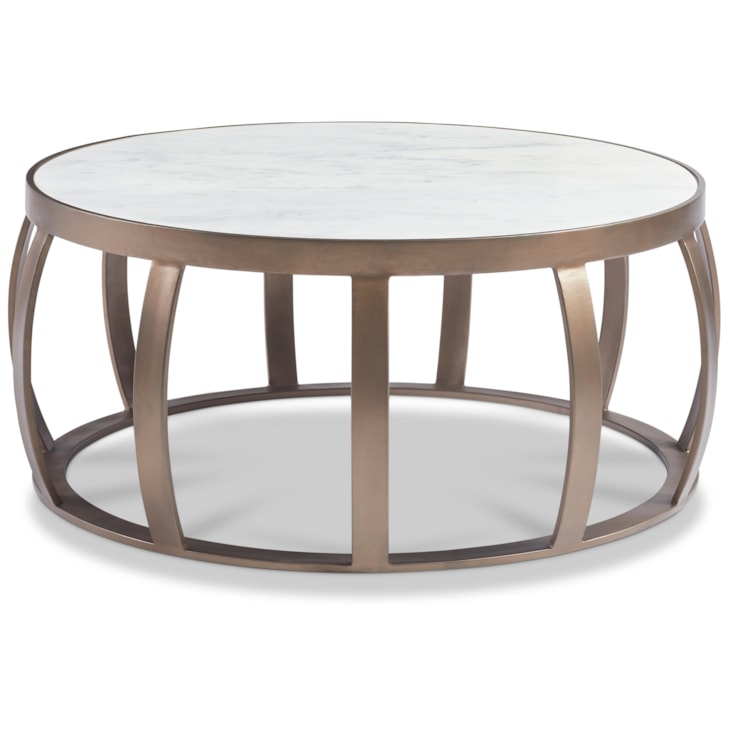 Sherrill Occasional VOYAGE MAISON 38" Rd. Marble-Top Cocktail Table