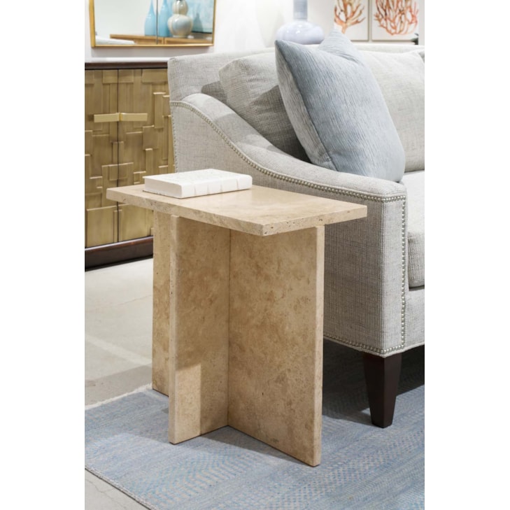 Sherrill Occasional VOYAGE MAISON Rectangular Travertine Accent Table