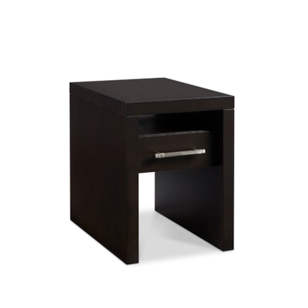 Single-Drawer Wood End Table