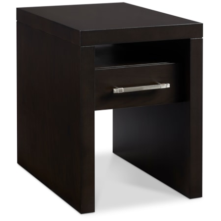Single-Drawer Wood End Table