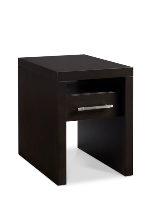 Contemporary Single-Drawer Wood End Table