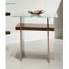 Sherrill Occasional VOYAGE MAISON Sculptural Glass-Top End Table