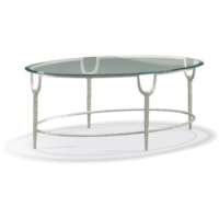 Contemporary Oval Cocktail Table with Glass Top