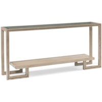 Contemporary 1-Shelf Sofa Console with Glass Top