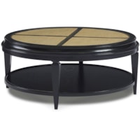 Contemporary Round Cocktail Table with Shelf
