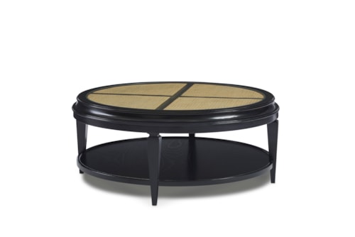 Contemporary Round Cocktail Table with Shelf
