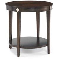 Transitional Round Lamp Table with Diamond Accents