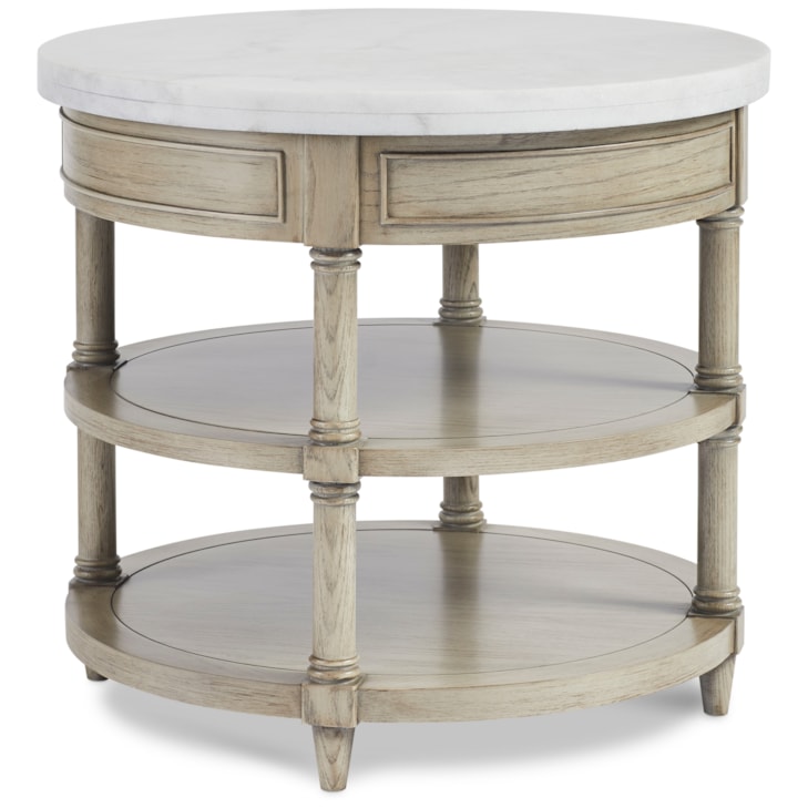 Sherrill Occasional FOX HOLLOW Round 2-Shelf Lamp Table