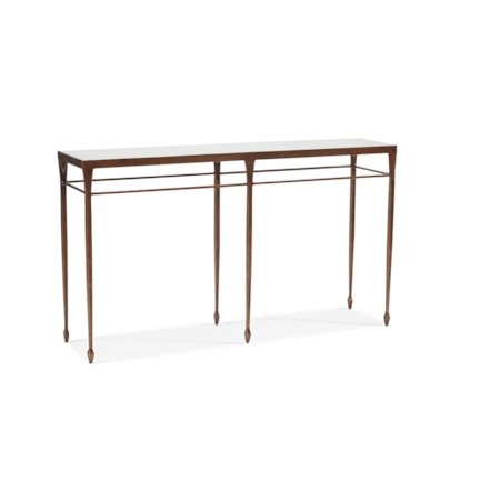 60" Antique Console Table w/Spade Feet