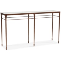 Transitional 60" Antique Console Table with Spade Feet