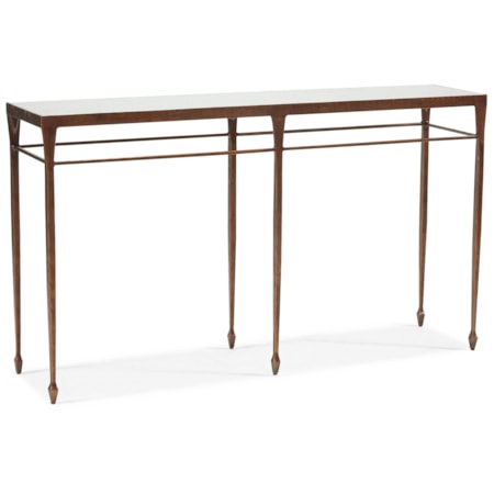 60" Antique Console Table w/Spade Feet