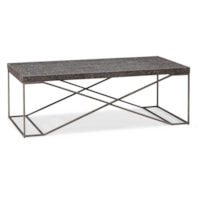 Contemporary Rectangular Cocktail Table with Marble Top