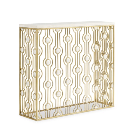 Agate Stone-Top Console Table w/Shell Accent