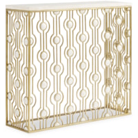 Contemporary Agate Stone-Top Console Table with Capiz Shell Accent