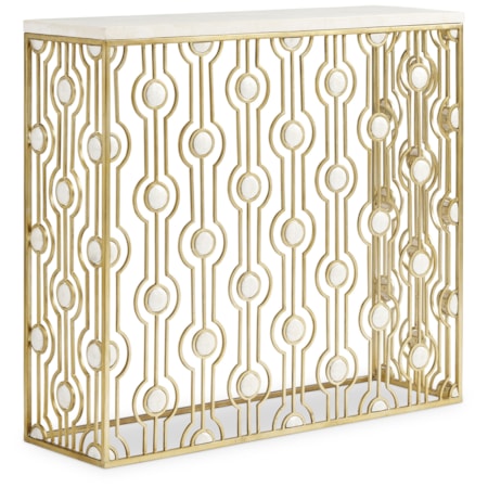 Agate Stone-Top Console Table w/Shell Accent