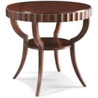 Traditional Round Lamp Table with Shelf