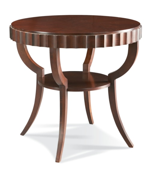 Traditional Round Lamp Table with Shelf