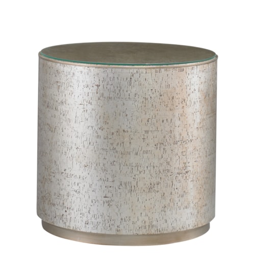 Transitional Drum Round End Table