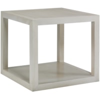 Transitional Square Side Table with Shelf