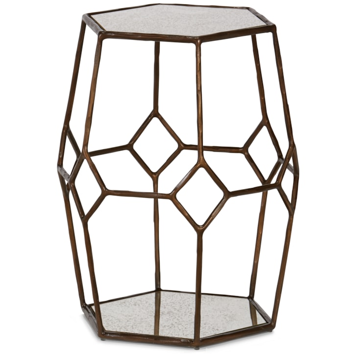 Sherrill Occasional CALVERT Art Deco Drum Table w/Antique Mirror Top