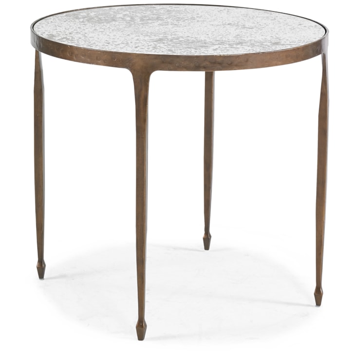 Sherrill Occasional CALVERT 19" Round Hammered-Iron Lamp Table