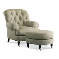Traditional Accent Chair with Turned Caster Legs