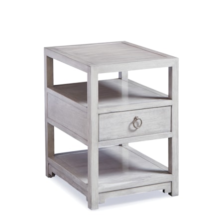 Single-Drawer Sq. End Table w/Open Shelving