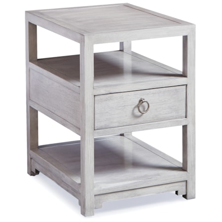 Single-Drawer Sq. End Table w/Open Shelving