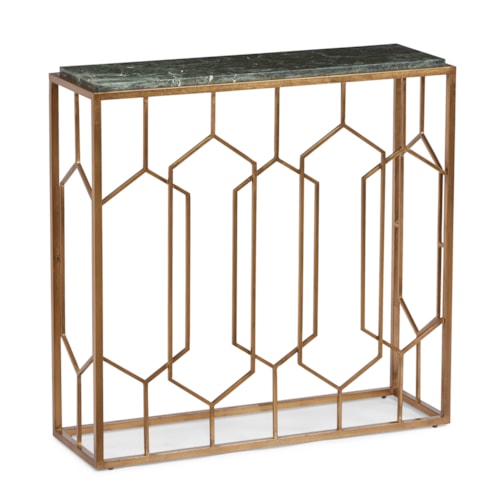 Mid-Century Modern Console Table with Marble Top