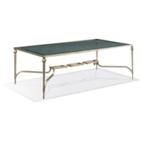 Transitional Glass-Top Cocktail Table with Chainlink Trestle