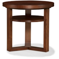 Transitional Round End Table with Shelf