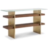 Sherrill Occasional VOYAGE MAISON 60" Glass-Top Console Table w/Plank Shelves
