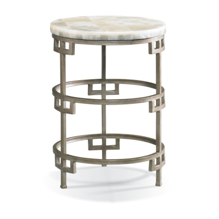 Tiered Lamp Table w/Onyx Stone Top