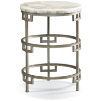 Contemporary Tiered Lamp Table with Heavy Onyx Stone Top