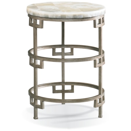 Tiered Lamp Table w/Onyx Stone Top