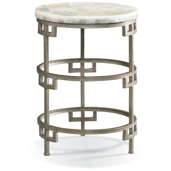 Sherrill Occasional INFINITY Tiered Lamp Table w/Onyx Stone Top