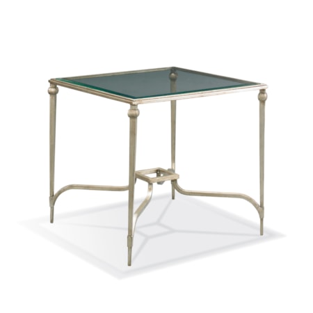 27" Square Artisan Glass-Top Accent Table