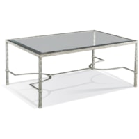 Contemporary Rectangular Coffee Table with Glass Top