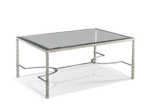 Contemporary Rectangular Coffee Table with Glass Top