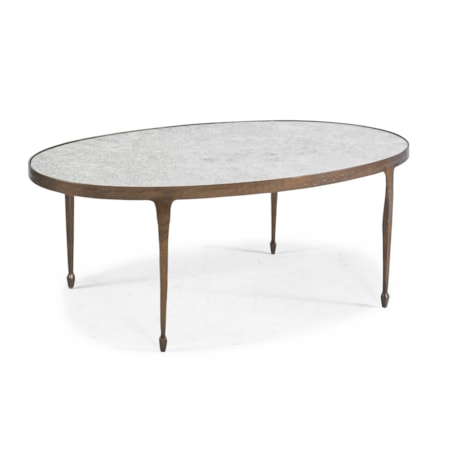 Antique Mirrored-Top Cocktail Table