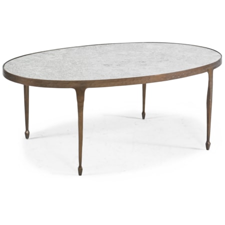 Antique Mirrored-Top Cocktail Table
