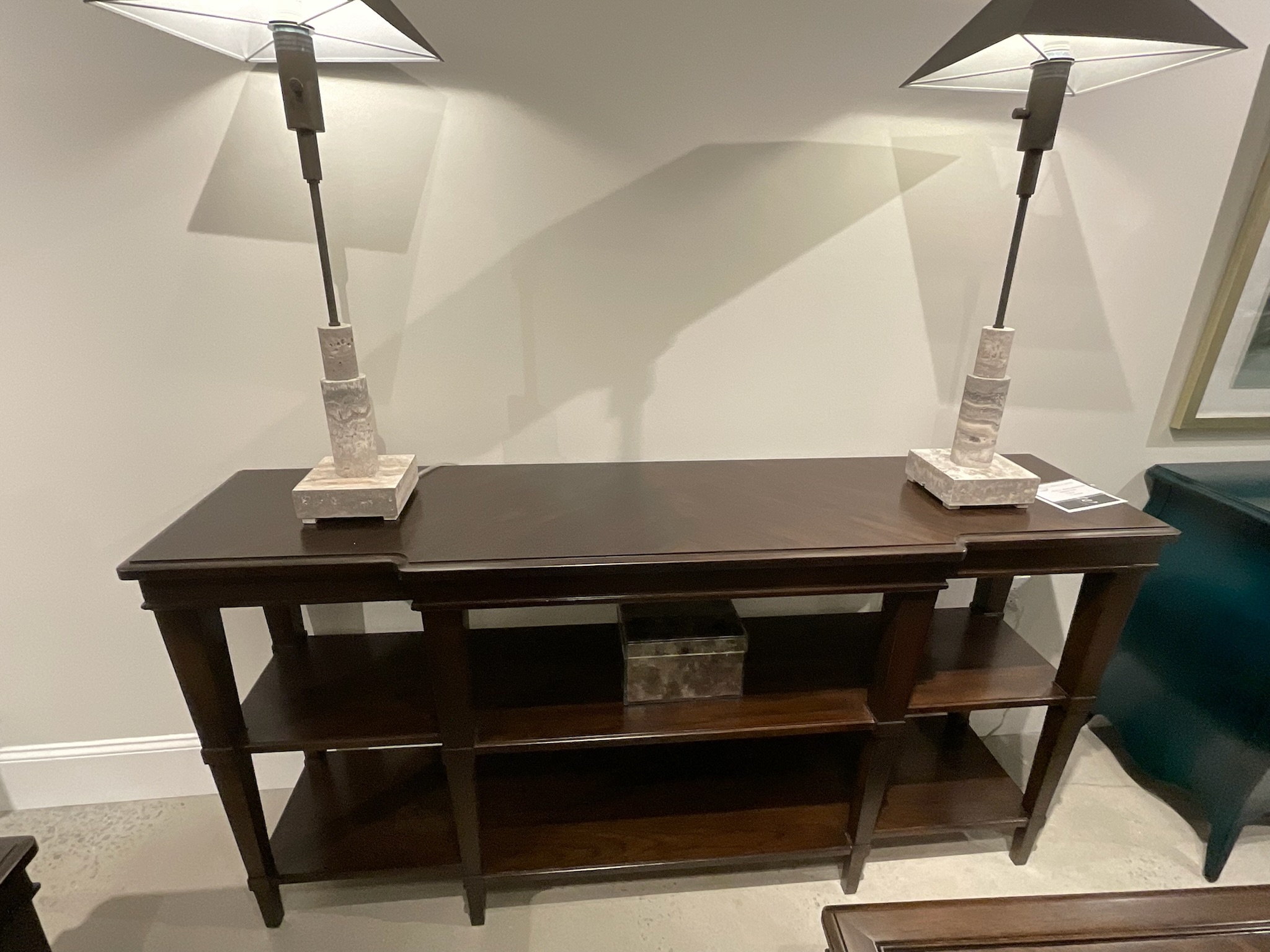 Rectangular 3-Shelf Console Table