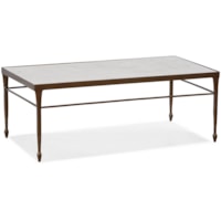 Transitional Antique Rectangular Cocktail Table with Spade Feet