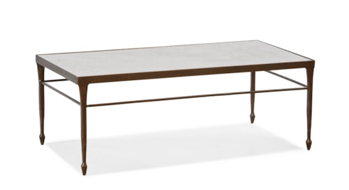 Transitional Antique Rectangular Cocktail Table with Spade Feet