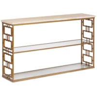 Console Table with Honed Travertine Stone Top