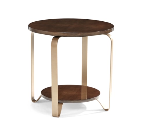 Traditional Round End Table with Shelf