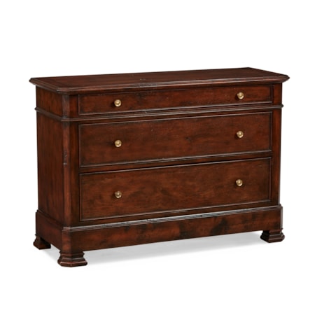 3-Drawer Accent Cabinet w/Classic Bun Feet