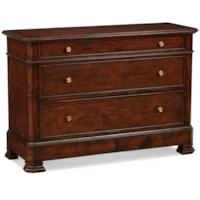 Traditional 3-Drawer Accent Cabinet with Classic Bun Feet