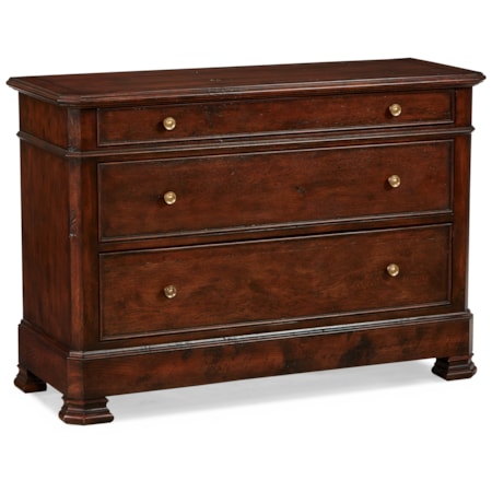 3-Drawer Accent Cabinet w/Classic Bun Feet