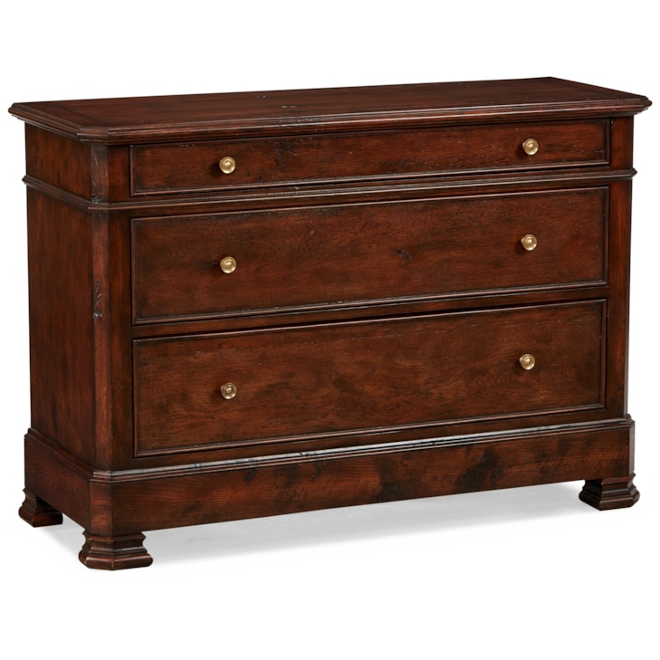Sherrill Occasional BRANSON 3-Drawer Accent Cabinet w/Classic Bun Feet